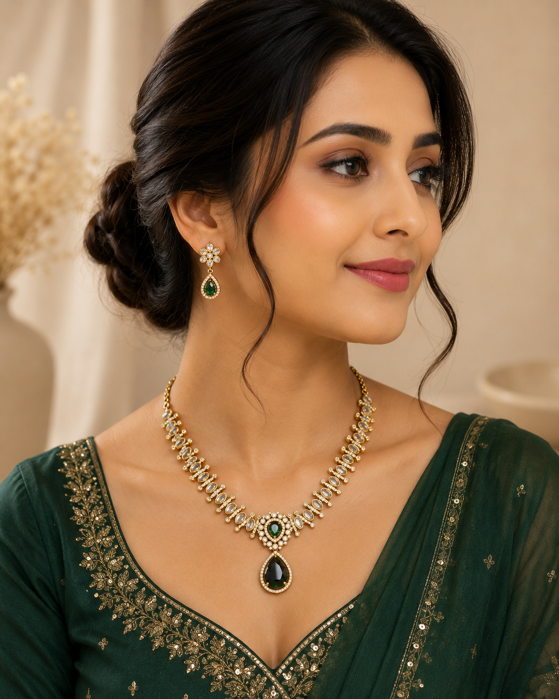 AD green Necklace set