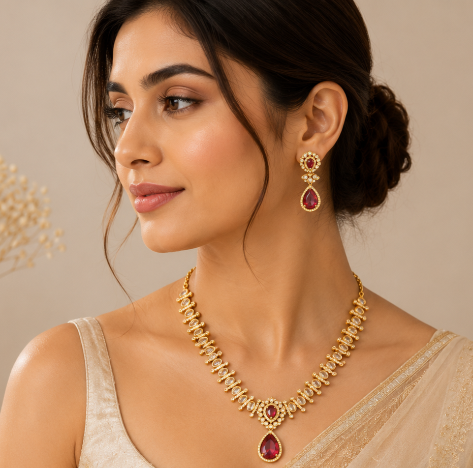 AD Rani Pink Necklace set