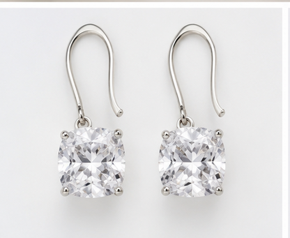 Elegant Cushion-Cut Cubic Zirconia Drop