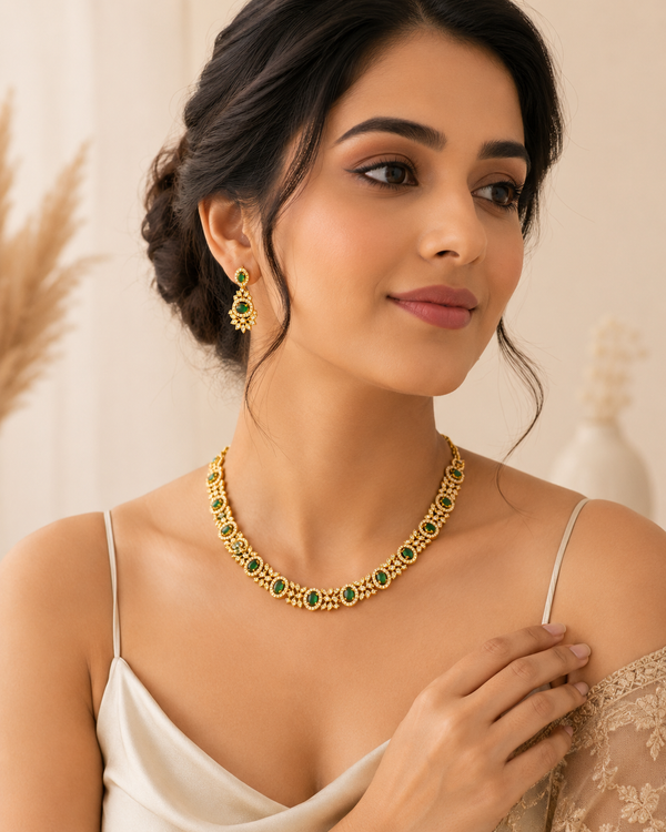 Elegant Green Necklace set