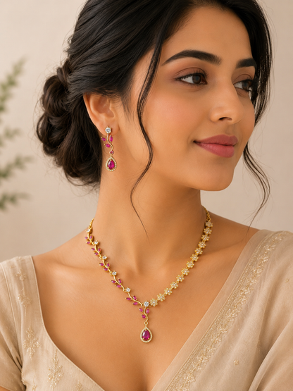Pink designer Necklace set