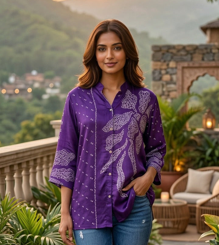 Rich crepe tops - Navy blue