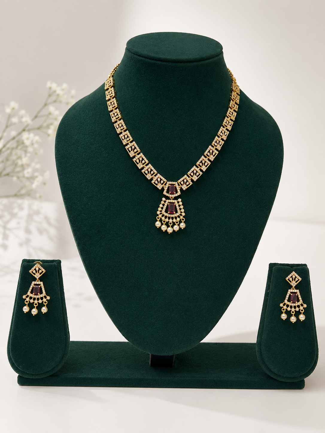 Traditional Pink Necklace set