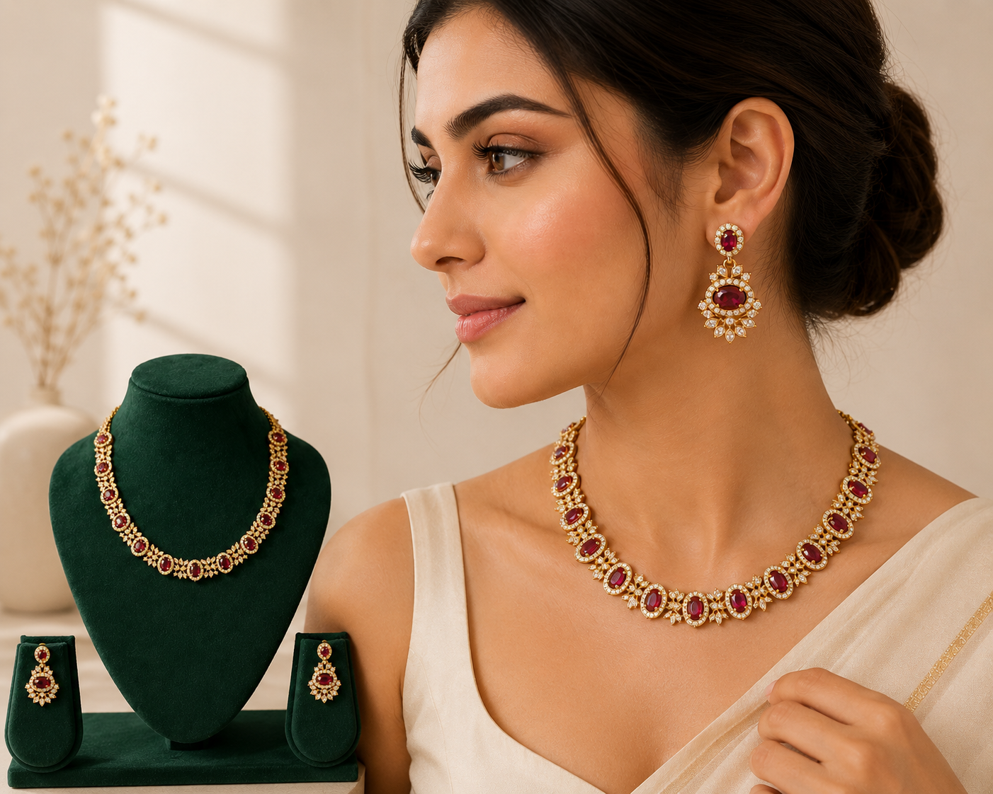 Elegant Pink necklace set