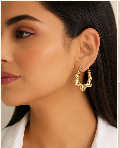 Sculptural Gold-Tone Organic Hoop