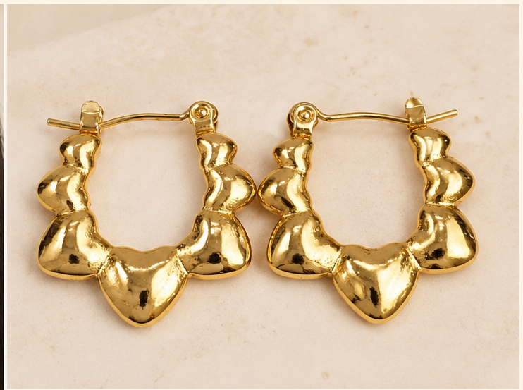 Sculptural Gold-Tone Organic Hoop