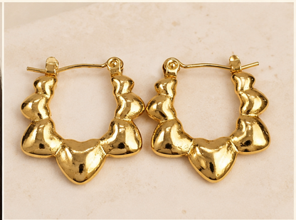 Sculptural Gold-Tone Organic Hoop