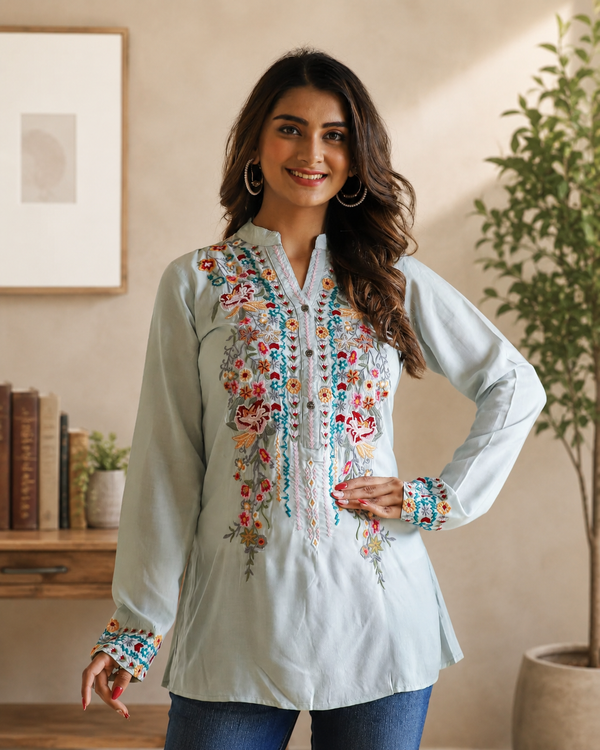 Cotton embroidery top